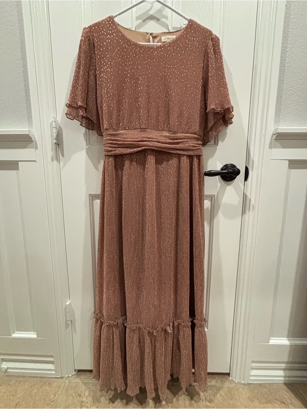 Women’s Shimmery Dusty Rose Maxi Dress (L)